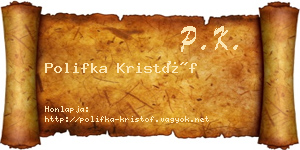 Polifka Kristóf névjegykártya
